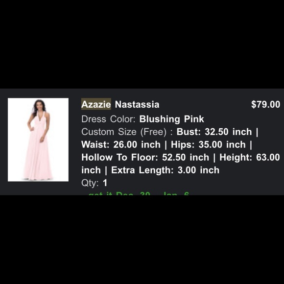 Azazie Bridesmaid Dress | Blushing Pink | Custom Size 4 | Chiffon | Floor Length - Picture 2 of 4